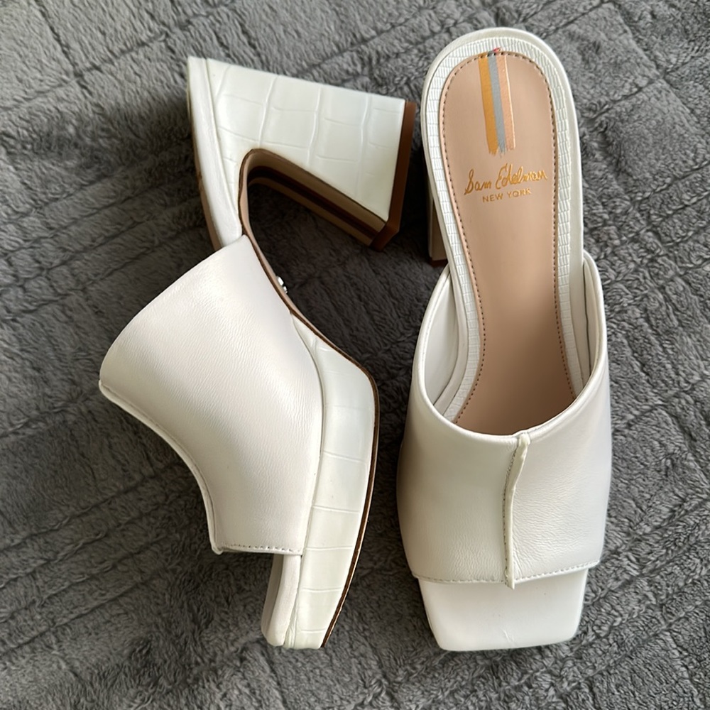 Sam Edelman Wilton White Leather heel size 7 - Picture 5 of 5